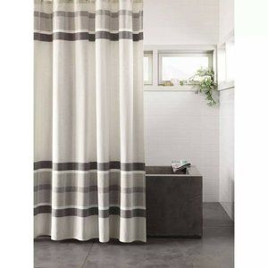Engineered Plaid Shower Curtain White 72 x 72 In